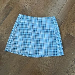 Urban Outfitters Plaid 90s Mini Skirt Blue and Pink